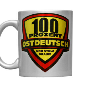 Tasse "100% Ostdeutsch" silber