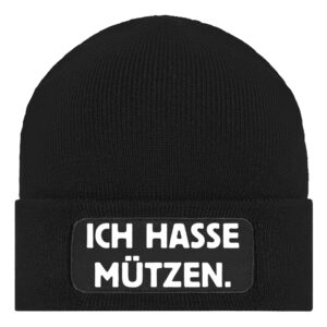 Beanie "ICH HASSE MÜTZEN" weiß