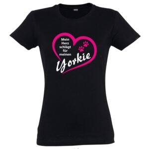 Damen T-Shirt "Yorkie" schwarz